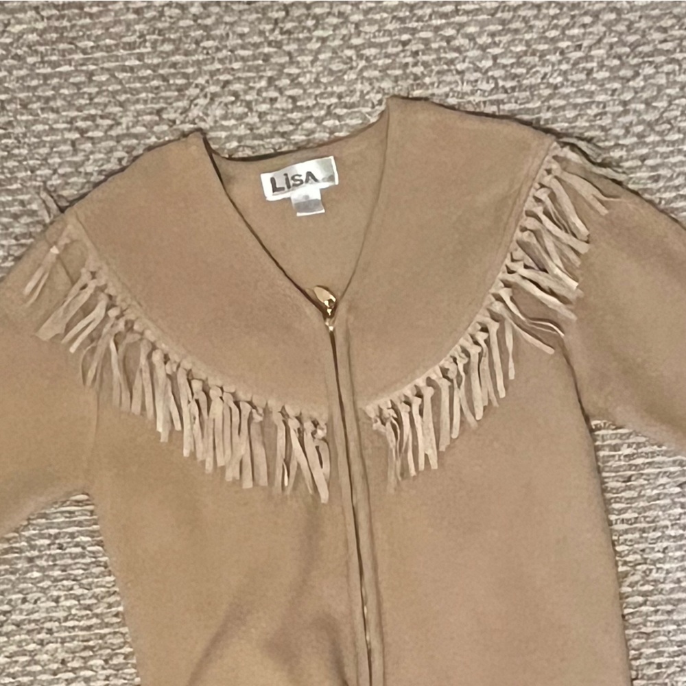Lisa International boiled wool fringe jacket - size small - Picture 2 of 8